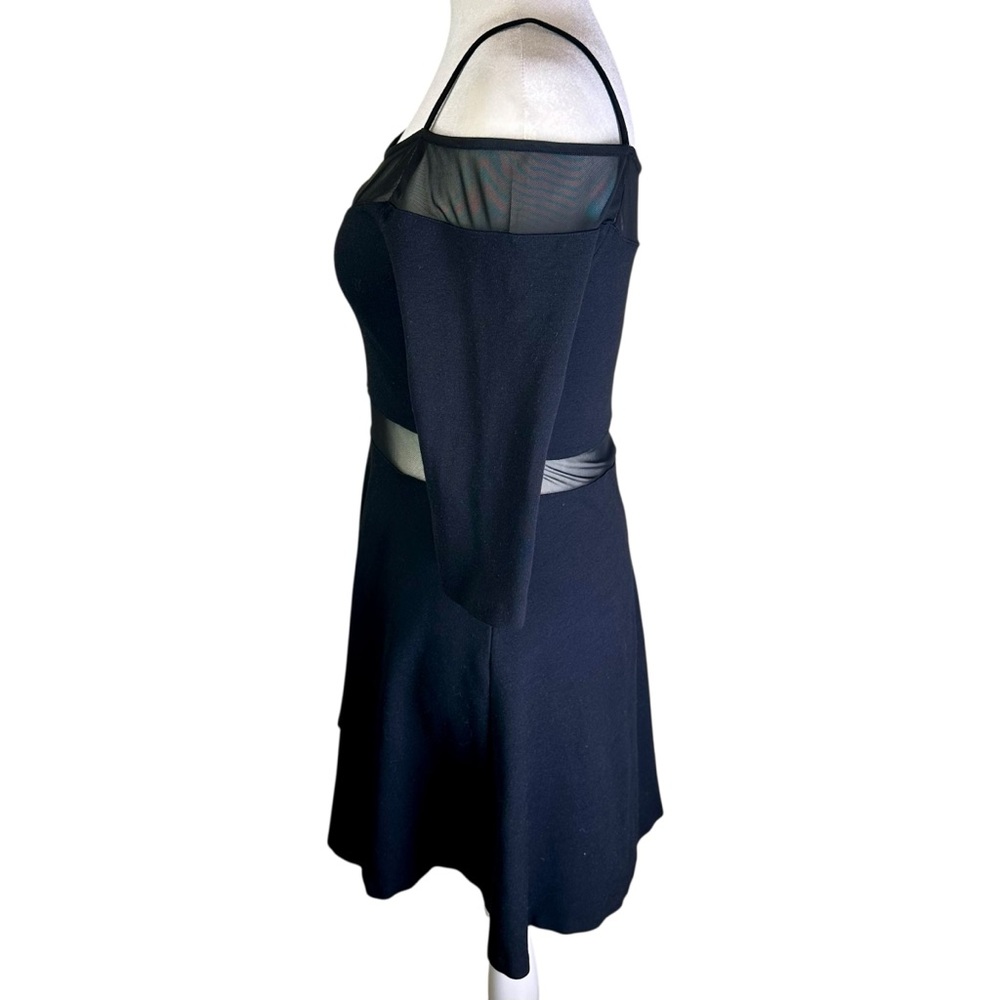 French Connection Black Mesh-Inset Mini Dress - Picture 5 of 11